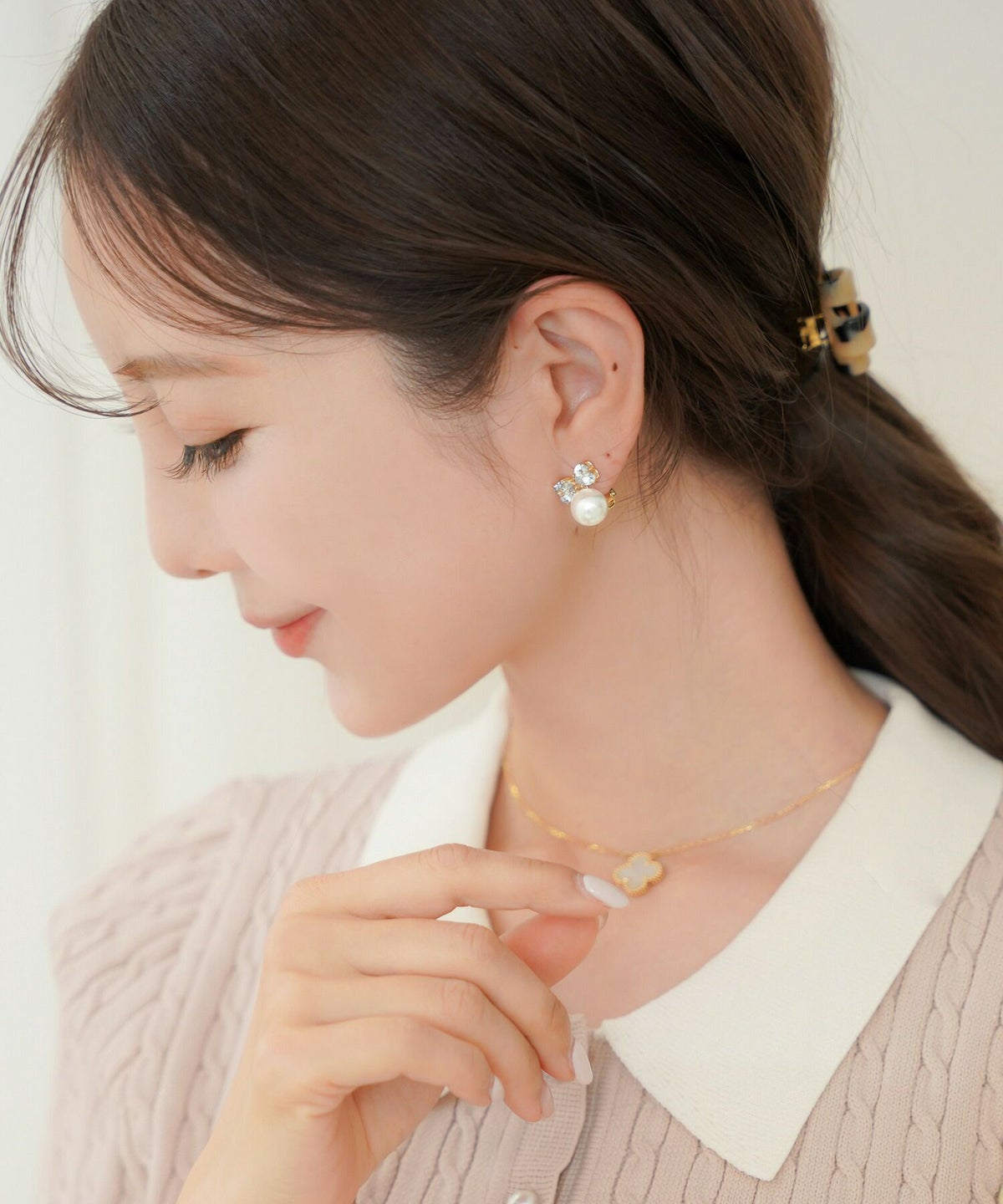 レディース/アクセサリー/イヤリング/リボン/パール/上品/エレガント/プチプラ/かわいい/きらきら