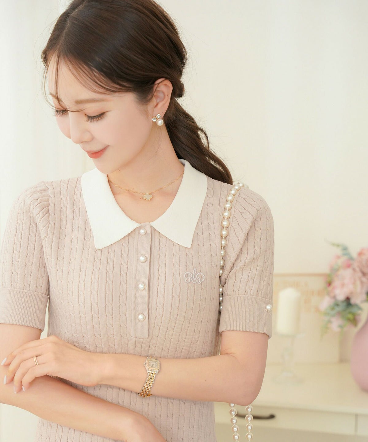 レディース/アクセサリー/イヤリング/リボン/パール/上品/エレガント/プチプラ/かわいい/きらきら