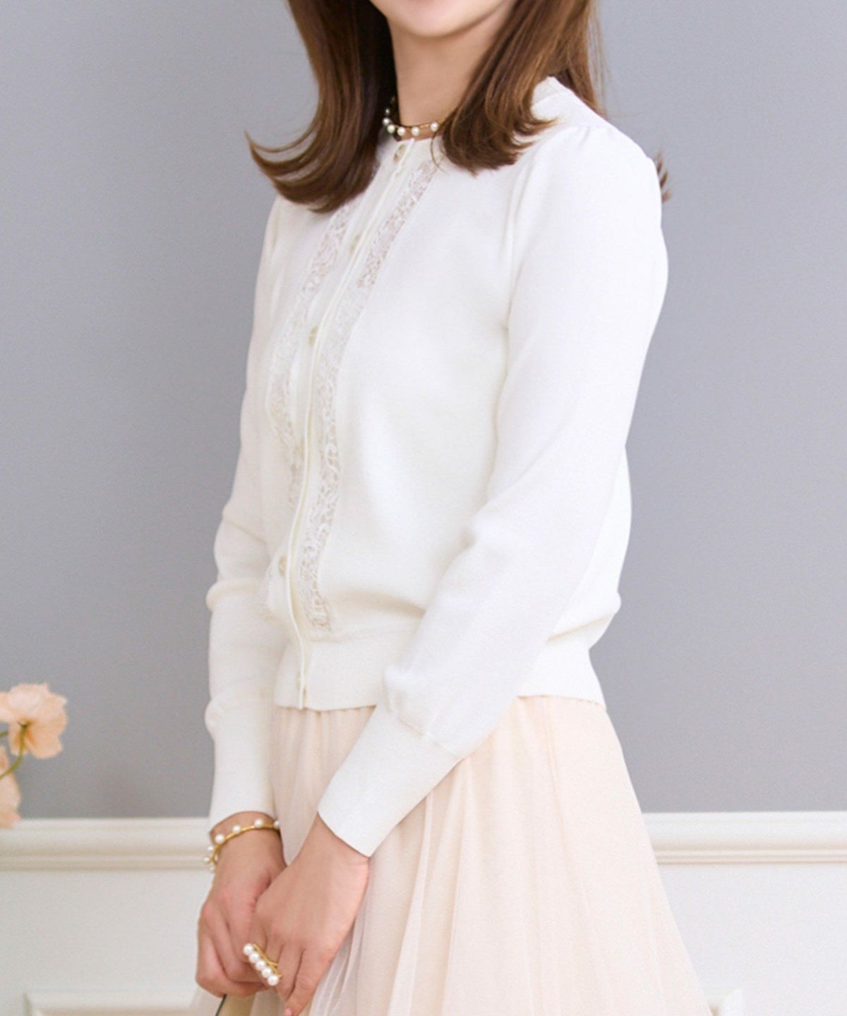 ニット カーディガン レディース 白黒 春 秋 サマー イエロー コーデ 柄 かわいい きれいめ オフィス ジョイントスペース