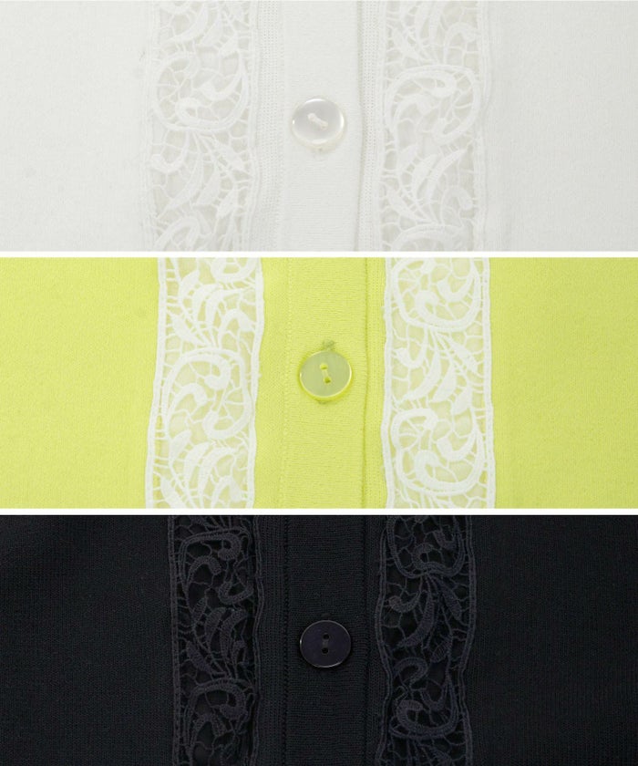 ニット カーディガン レディース 白黒 春 秋 サマー イエロー コーデ 柄 かわいい きれいめ オフィス ジョイントスペース