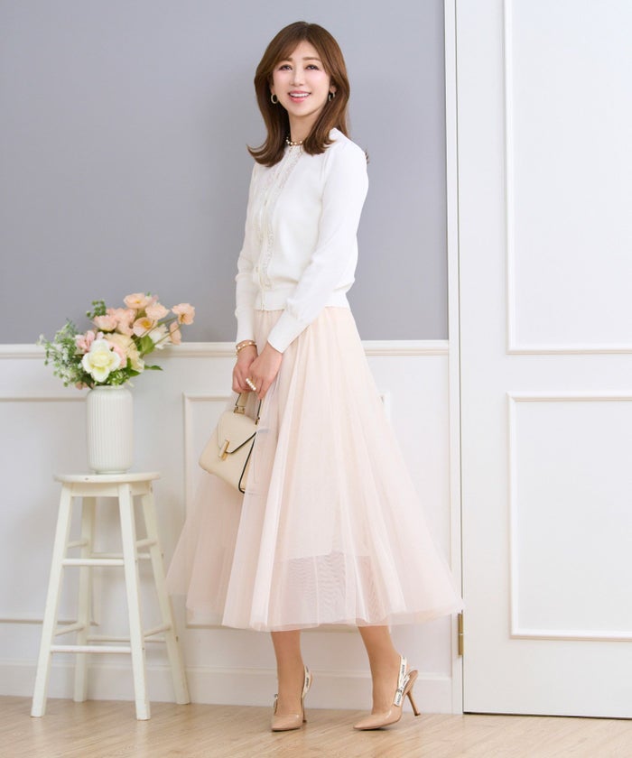 ニット カーディガン レディース 白黒 春 秋 サマー イエロー コーデ 柄 かわいい きれいめ オフィス ジョイントスペース