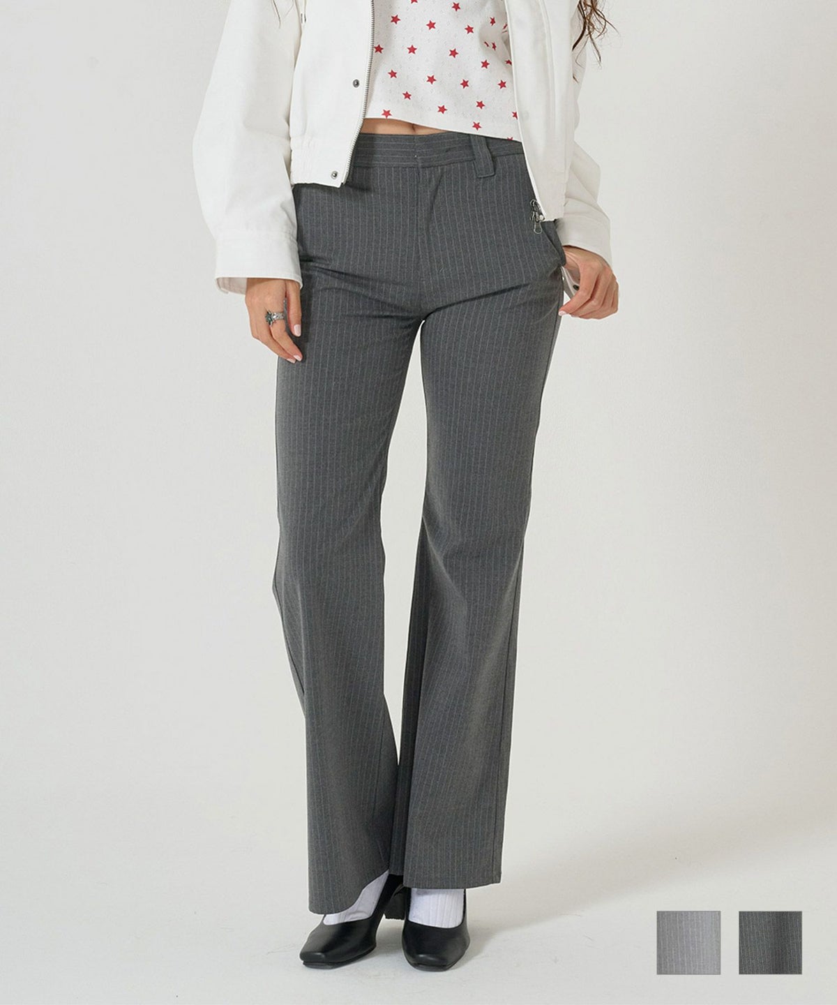 ボトムス/パンツ/スラックス/ストライプ