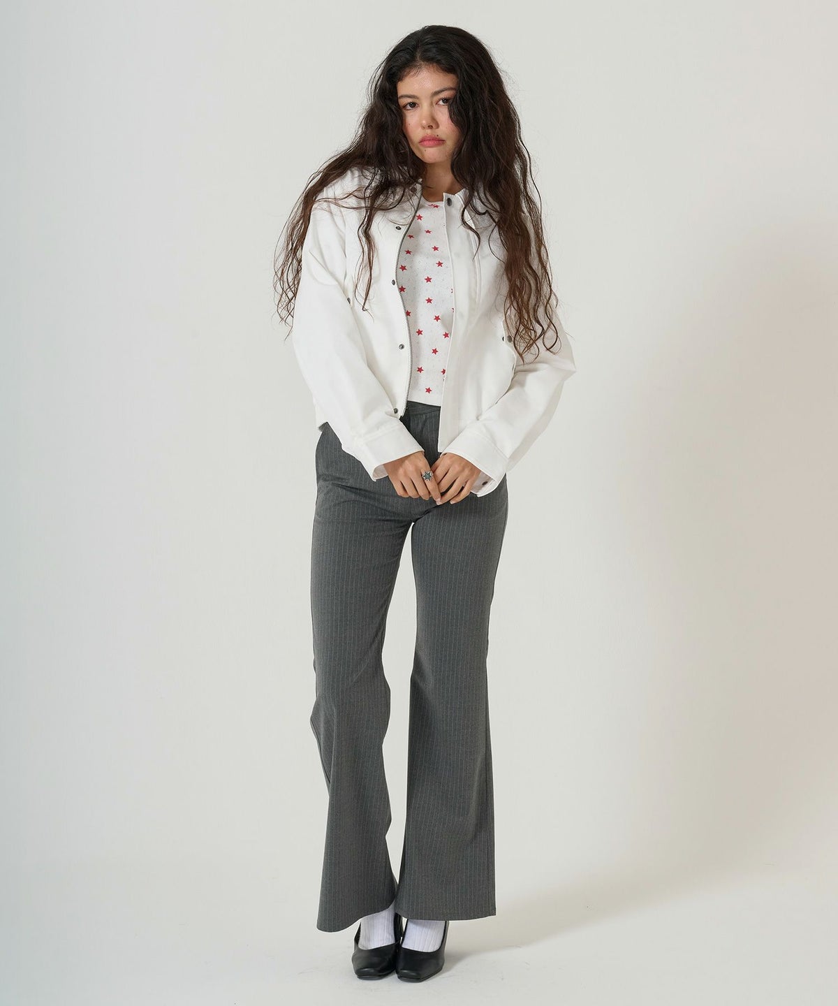 ボトムス/パンツ/スラックス/ストライプ