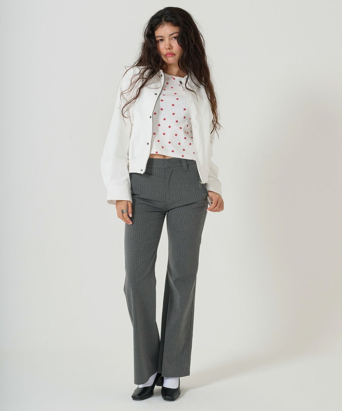 ボトムス/パンツ/スラックス/ストライプ