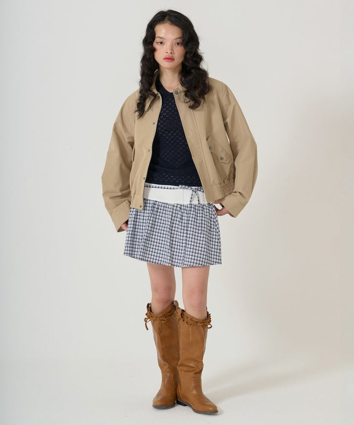 ニット/トップス/七分丈/透かし編み