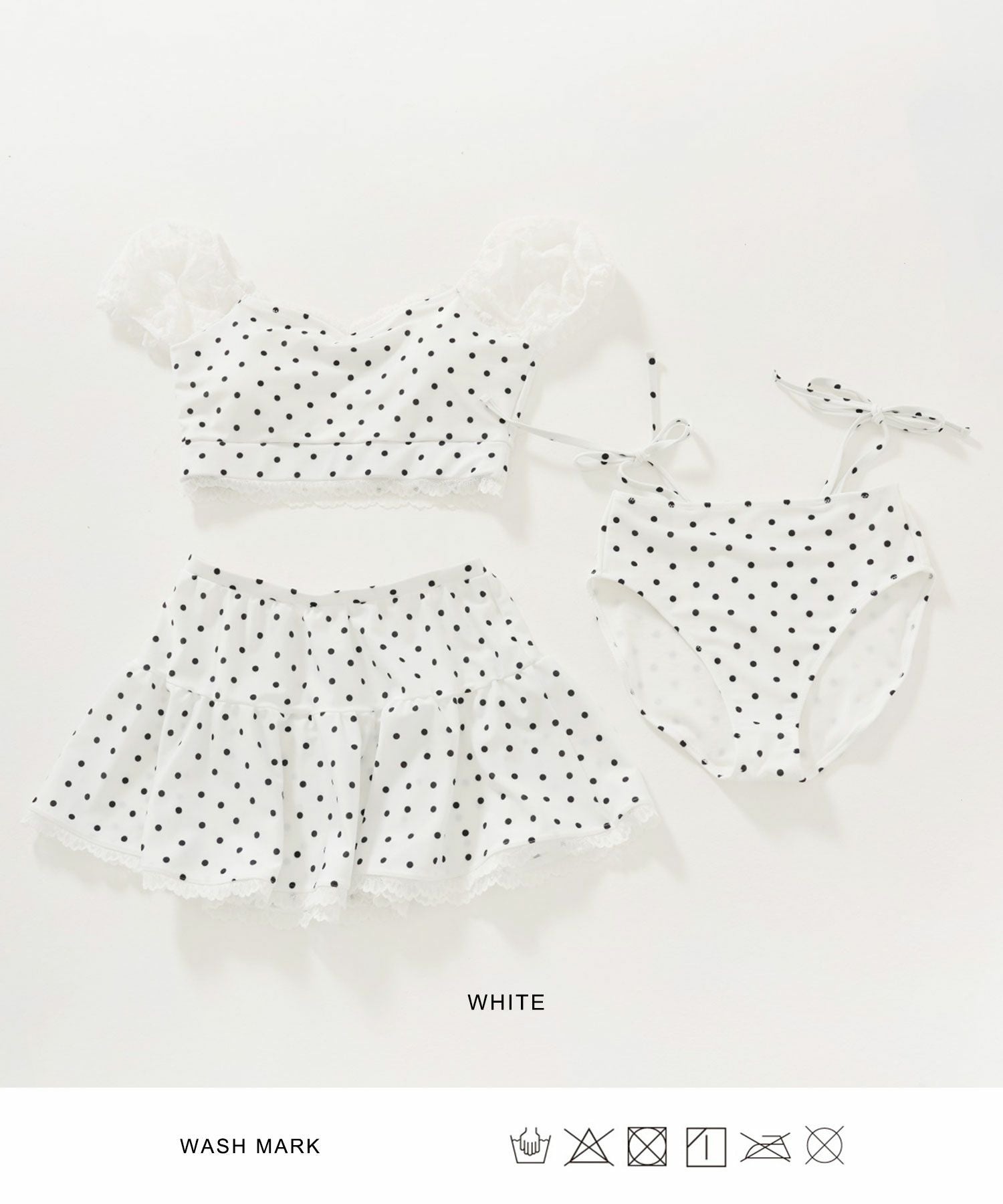 Early-Summer-SALE ドット柄 レーススリーブスイムウェア TINA：JOJUN