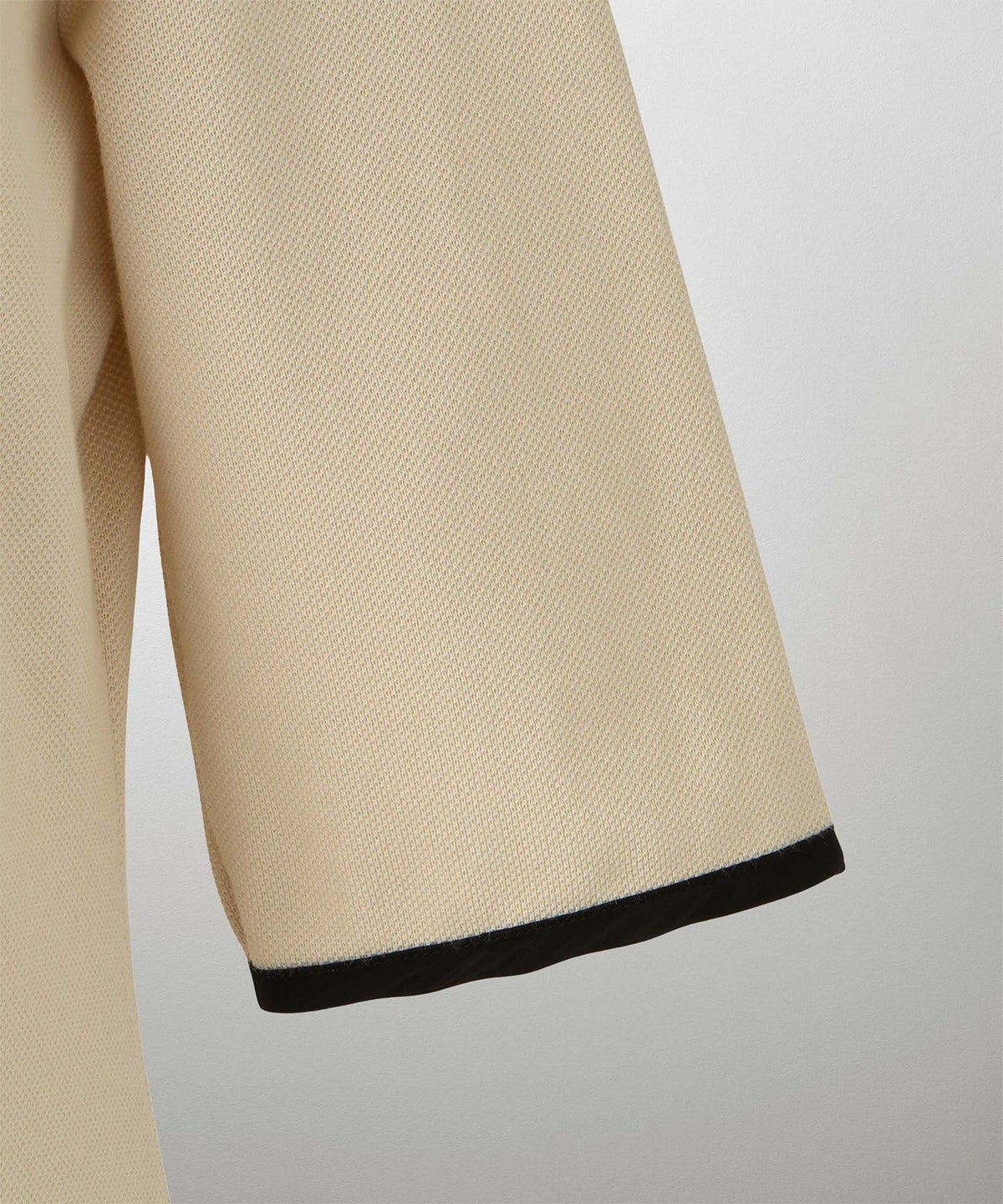 レディース ロングワンピース ポロ 夏 薄手 オフィス きれいめ  バイカラー/ベージュ/ブラック/M/ポロネック/5分丈