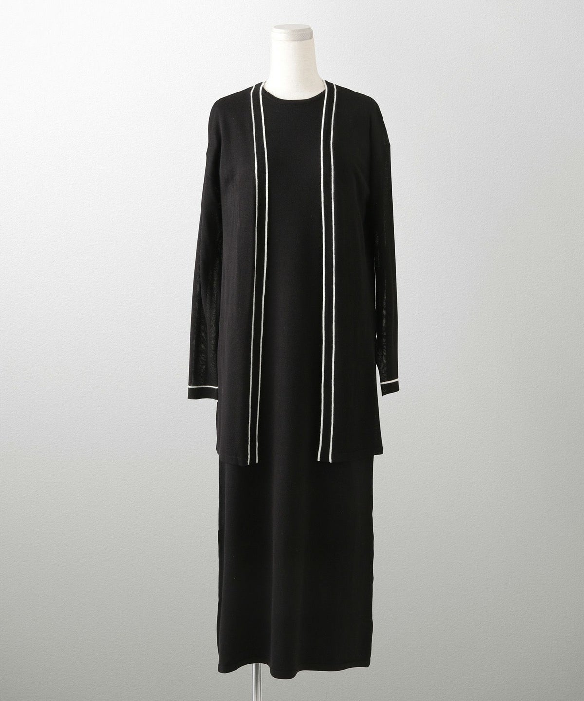 レディース 春 夏 サマーニット セットアップ 薄手 オフィス きれいめ ベージュ/ベージュ×ブラック/ブラック×ホワイト/S/M/フレンチスリーブ/長袖