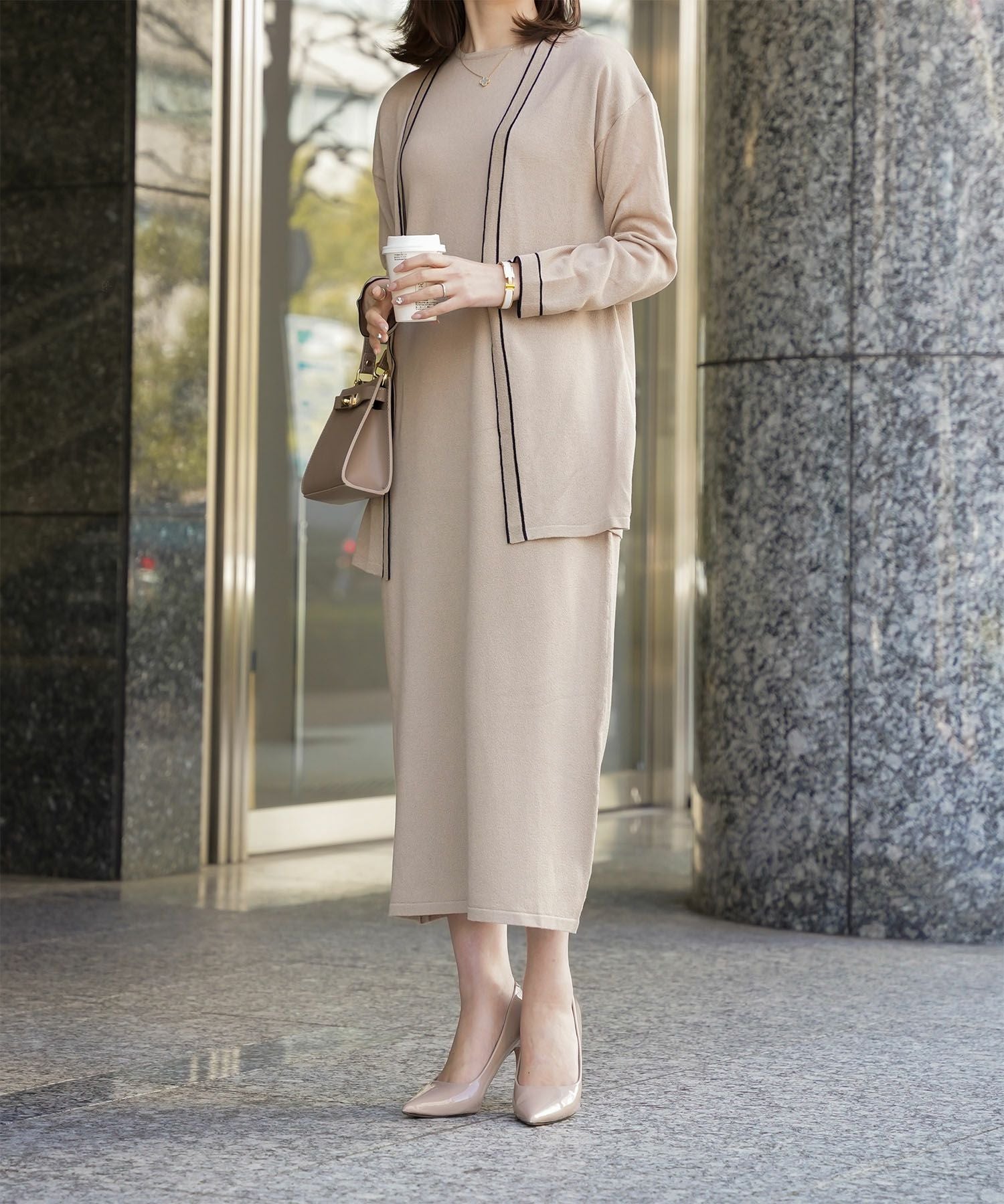 カーディガン セット ニット ワンピース