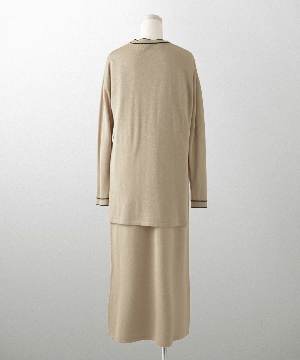 レディース 春 夏 サマーニット セットアップ 薄手 オフィス きれいめ ベージュ/ベージュ×ブラック/ブラック×ホワイト/S/M/フレンチスリーブ/長袖