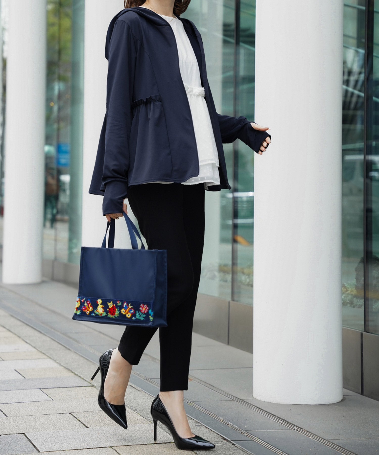 UVカット ペプラム パーカー HUIT