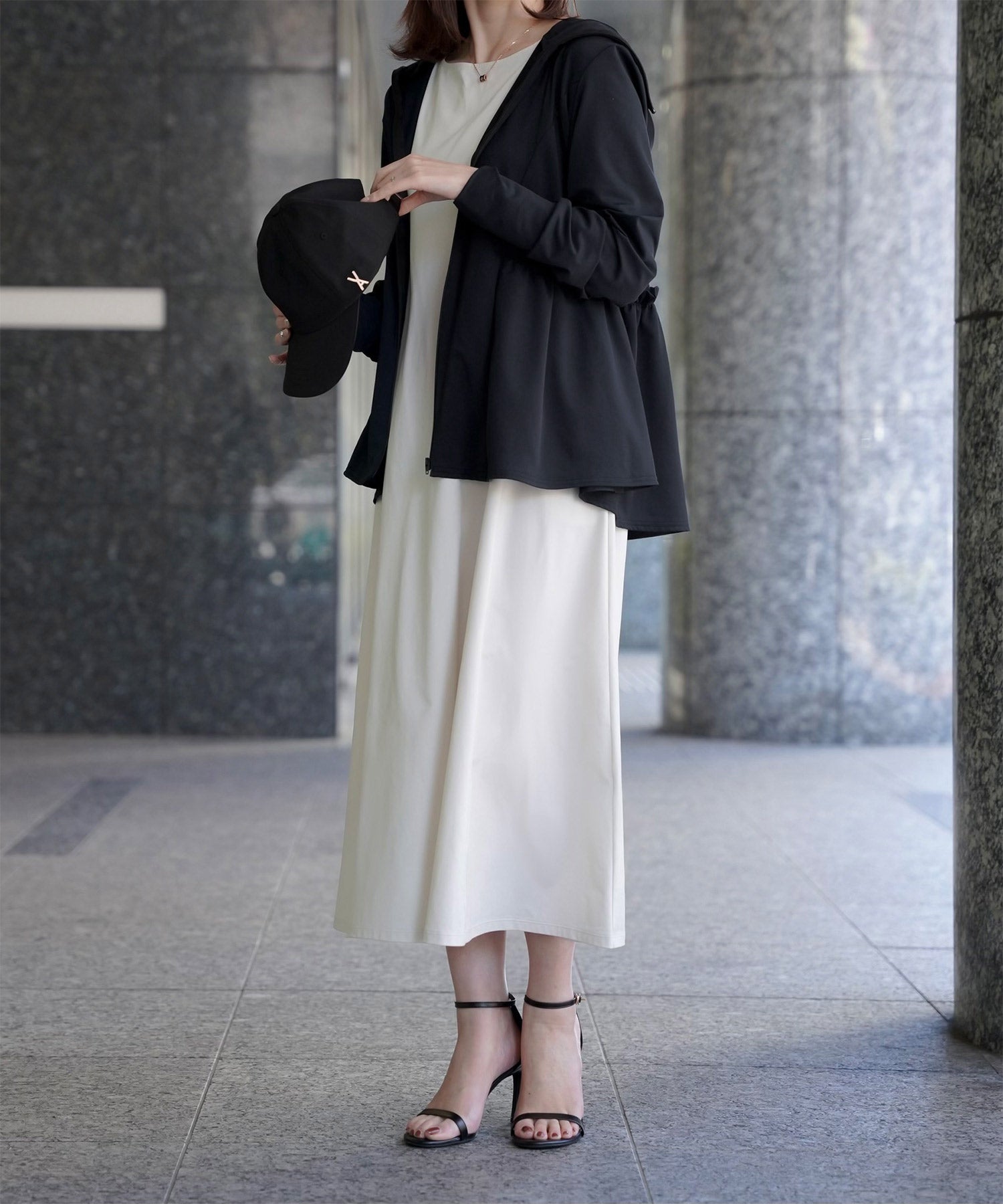 UVカット ペプラム パーカー HUIT