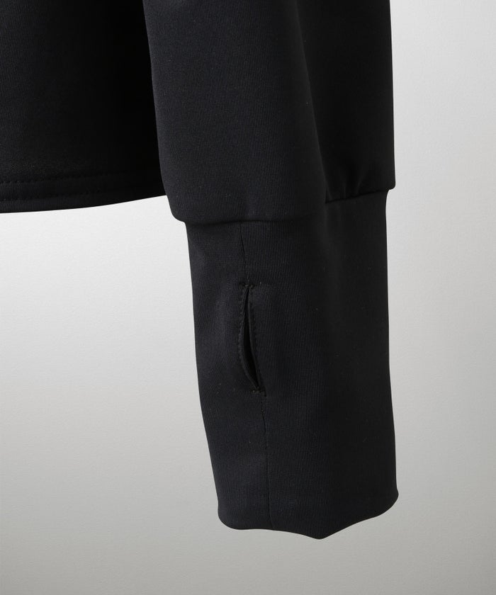 レディース 春 夏 吸水速乾 薄手 オフィス レジャー パーカー ホワイト/ブラック/M/ハイネック/ペプラム/指穴/長袖