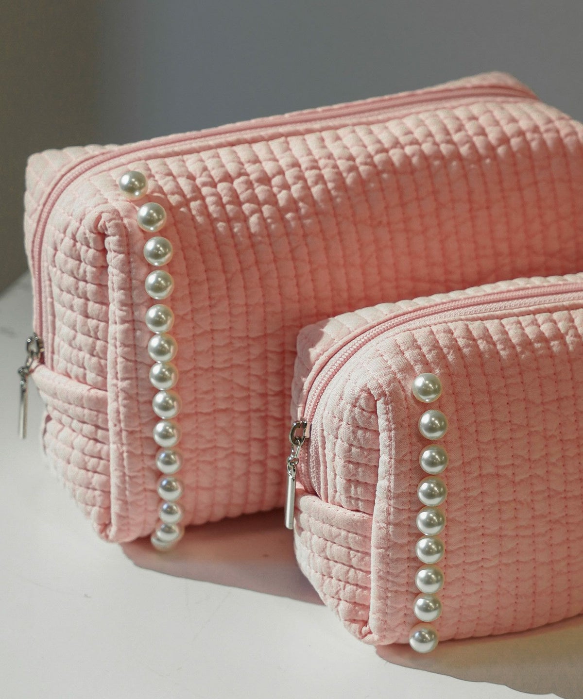 ポーチ パール ヌビ 韓国 セット ジョイントスペース アイボリー/ピンク/グレー/チャコール/ブラック/フリー