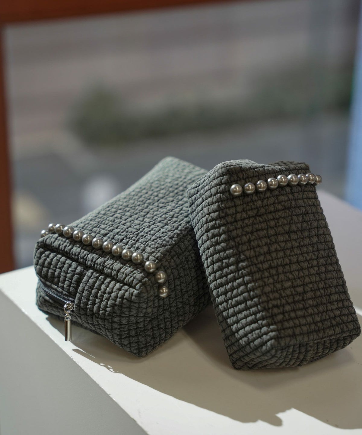 ポーチ パール ヌビ 韓国 セット ジョイントスペース アイボリー/ピンク/グレー/チャコール/ブラック/フリー