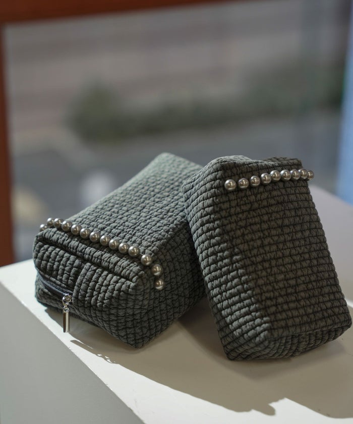 ポーチ パール ヌビ 韓国 セット ジョイントスペース アイボリー/ピンク/グレー/チャコール/ブラック/フリー