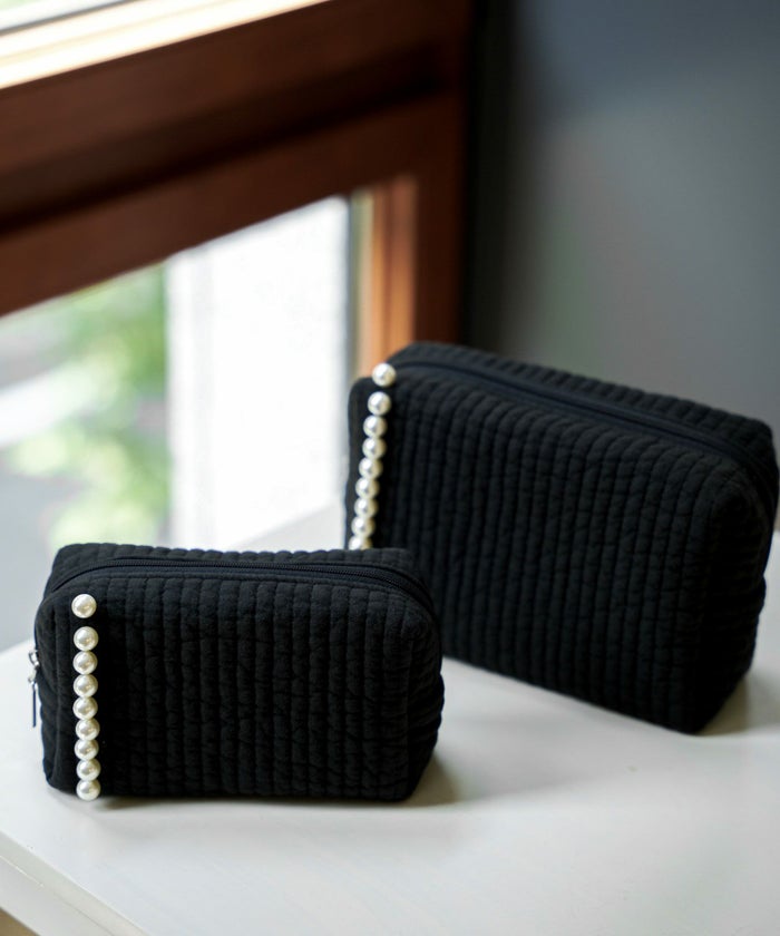 ポーチ パール ヌビ 韓国 セット ジョイントスペース アイボリー/ピンク/グレー/チャコール/ブラック/フリー