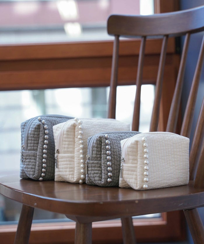 ポーチ パール ヌビ 韓国 セット ジョイントスペース アイボリー/ピンク/グレー/チャコール/ブラック/フリー