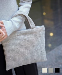 レディース バッグ ビジュー ヌビ 春 夏 秋 冬 アイボリー グレー ブラック フリー ビジュー ヌビ バッグ HUIT