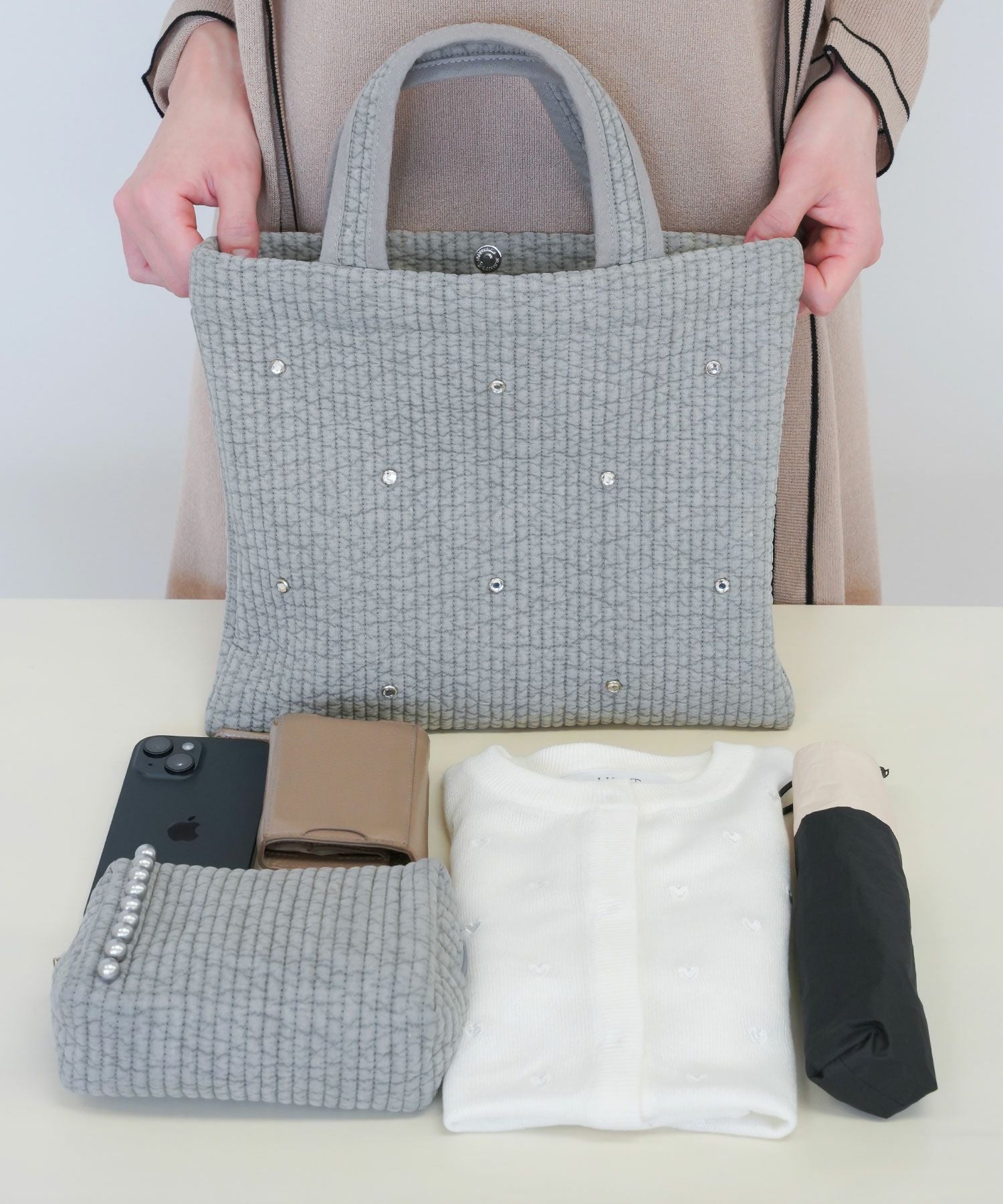 ビジュー ヌビ バッグ HUIT 全3色｜hit922-0243【1】 - トートバッグ