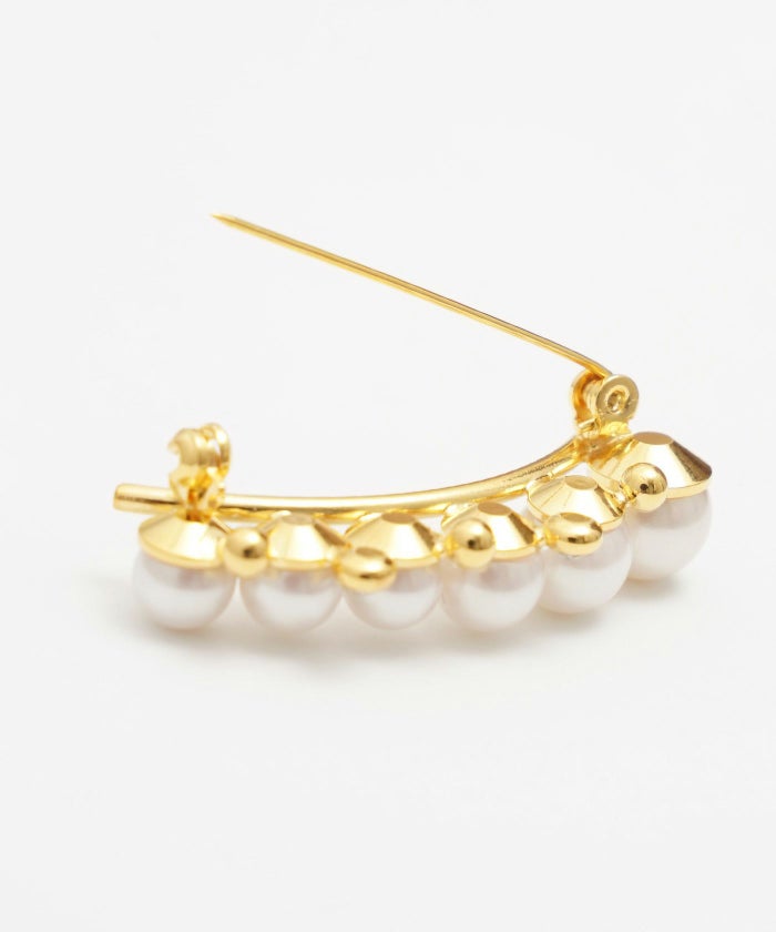 カーブ ライン パール ブローチ Curb Line Pearl Brooch