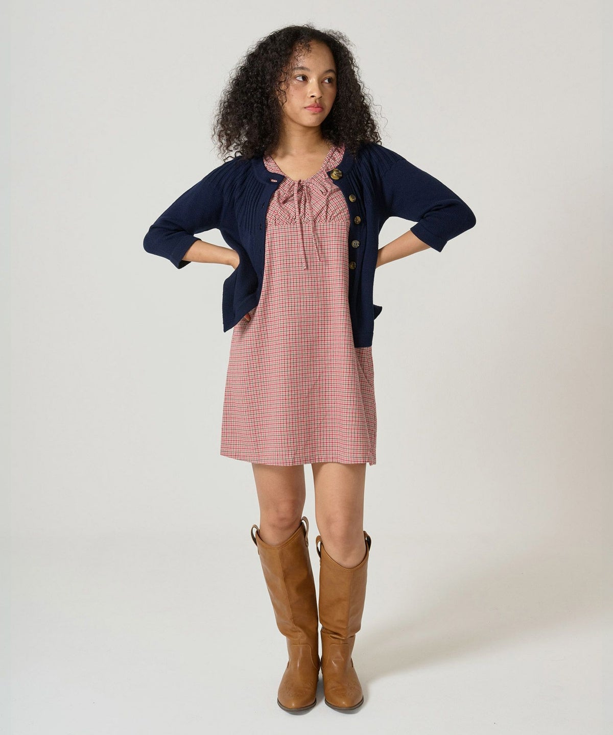 ワンピース/ギャザー/ノースリーブ/ドレス