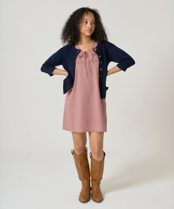 ワンピース/ギャザー/ノースリーブ/ドレス