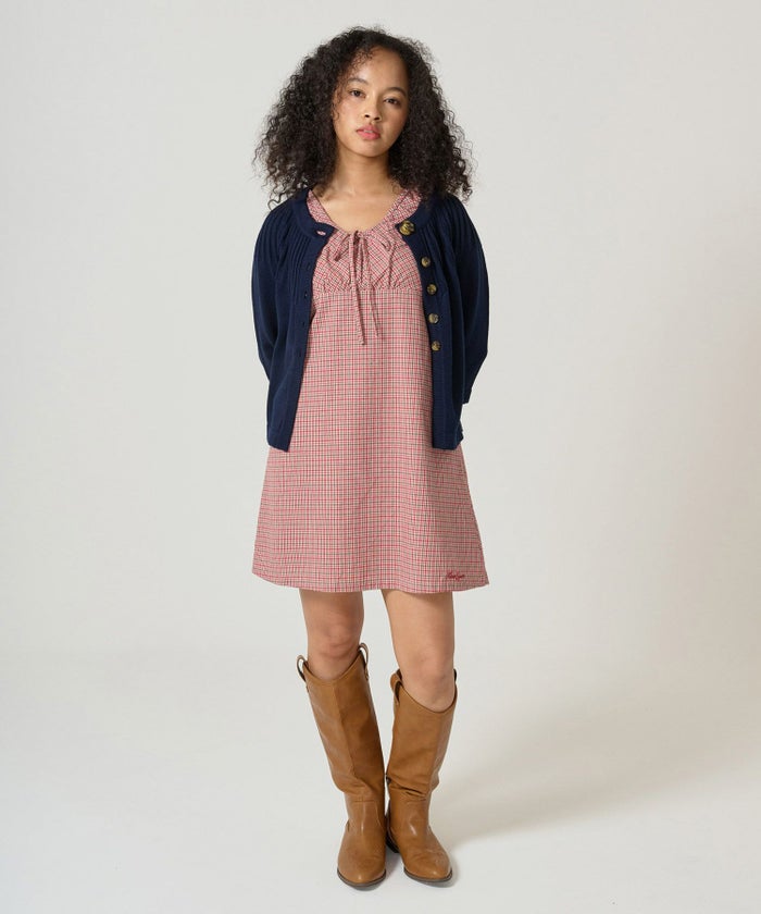 ワンピース/ギャザー/ノースリーブ/ドレス