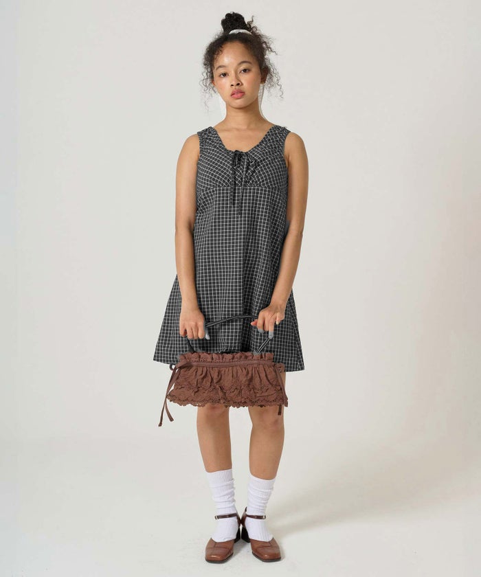 ワンピース/ギャザー/ノースリーブ/ドレス