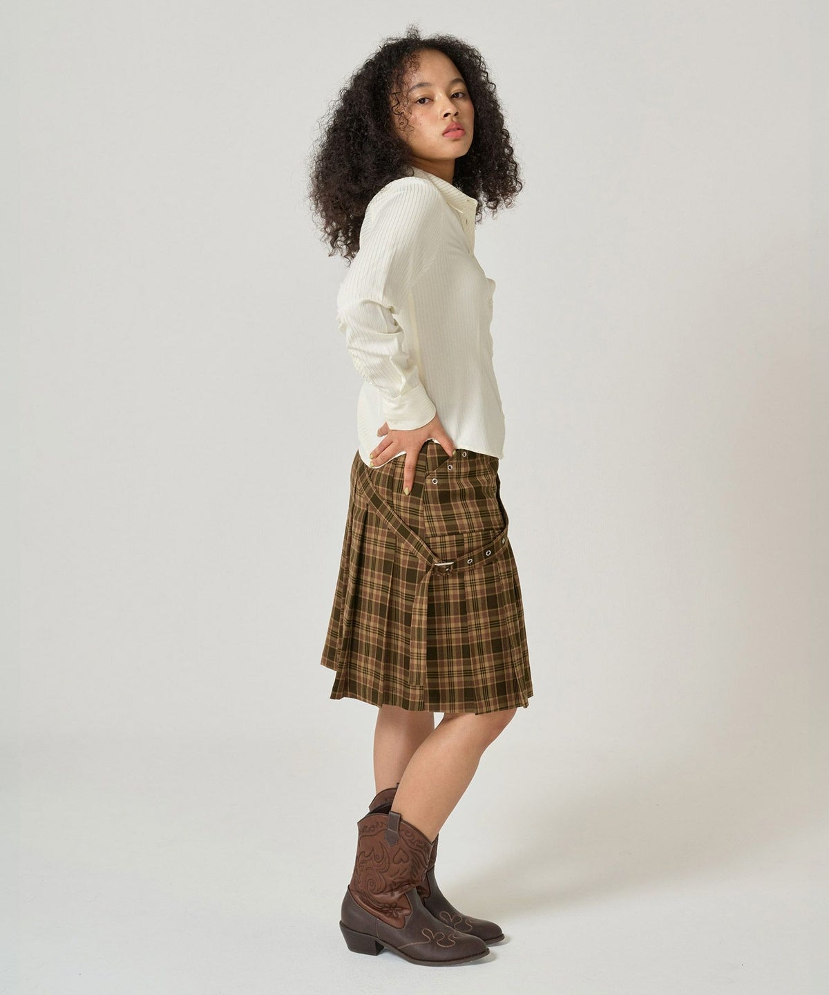 シャツ/ストライプ/光沢/コンパクト