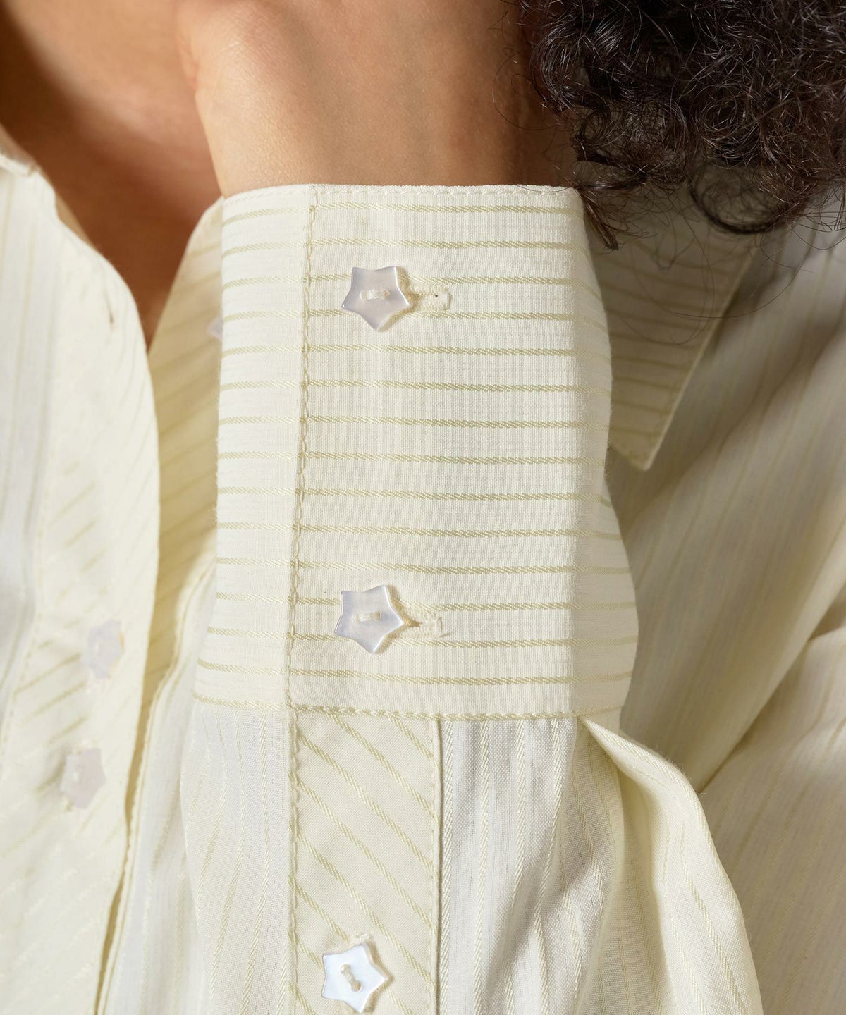 シャツ/ストライプ/光沢/コンパクト