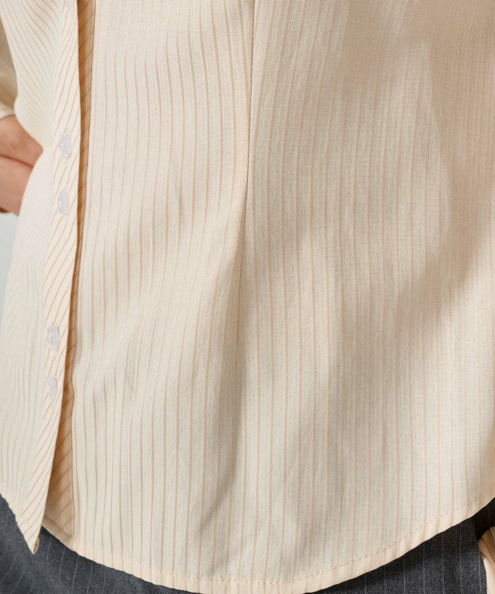 シャツ/ストライプ/光沢/コンパクト