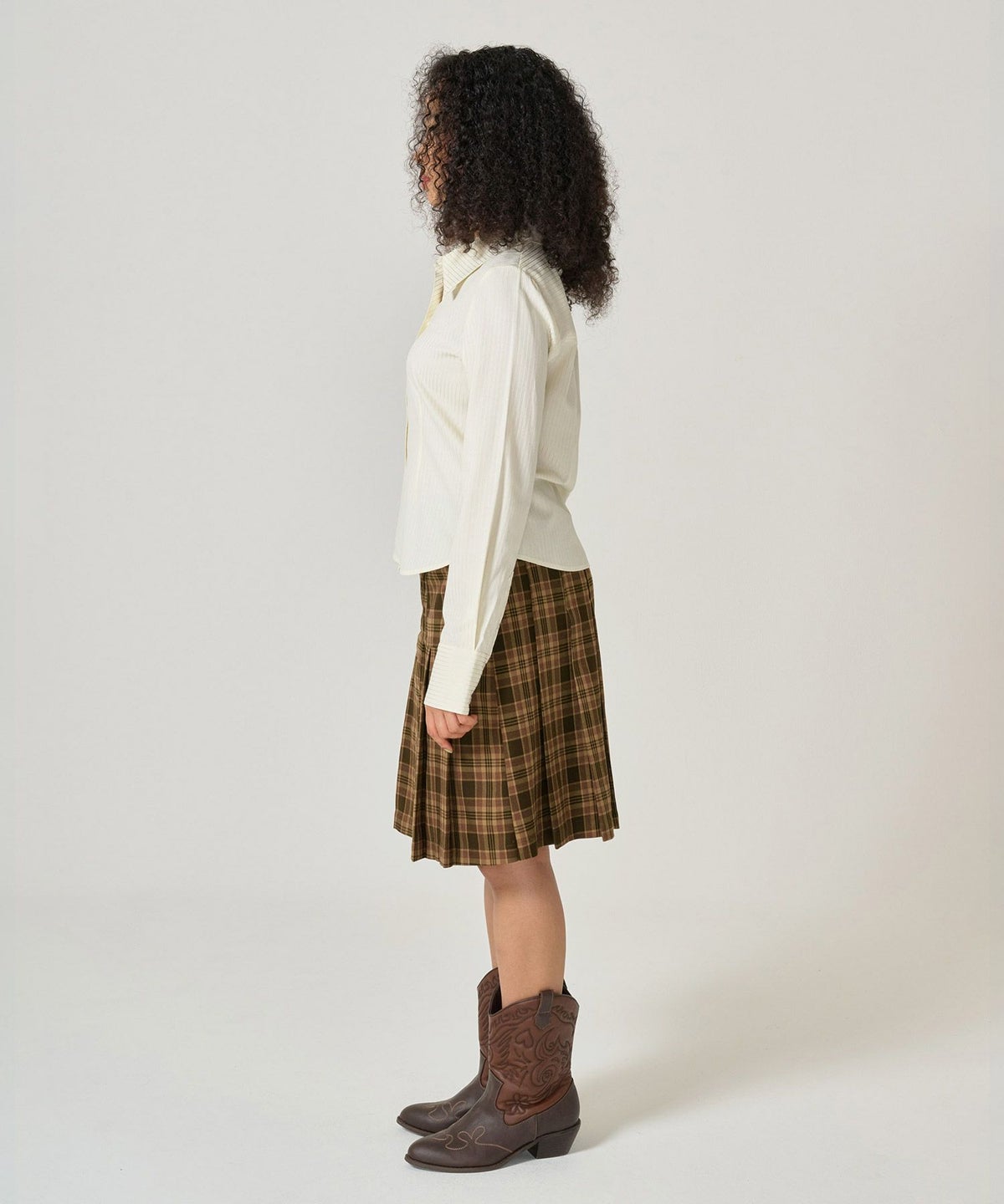 シャツ/ストライプ/光沢/コンパクト