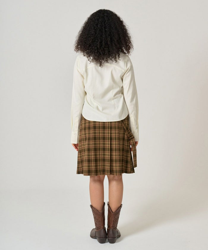 シャツ/ストライプ/光沢/コンパクト