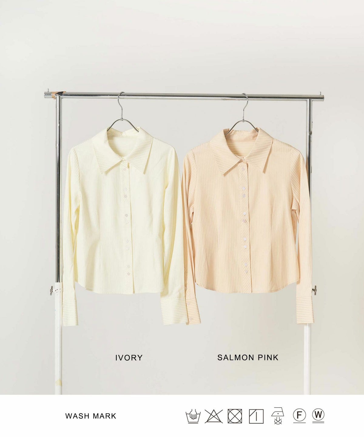 シャツ/ストライプ/光沢/コンパクト