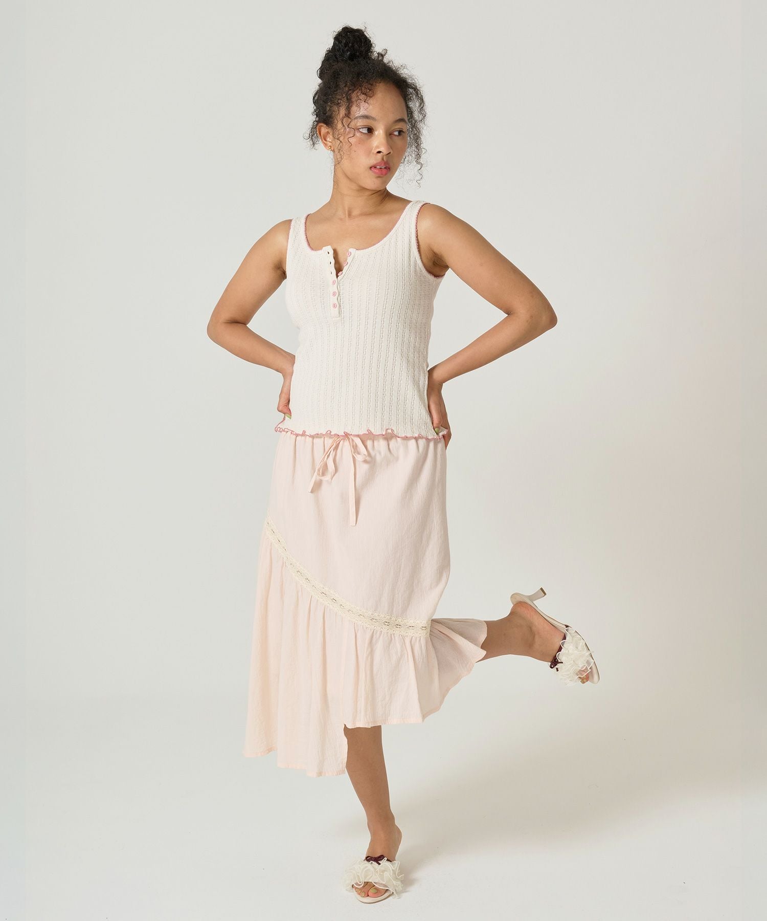 ヘンリーネック タンクトップ TINA：JOJUN 全2色｜tnj521-1047【3