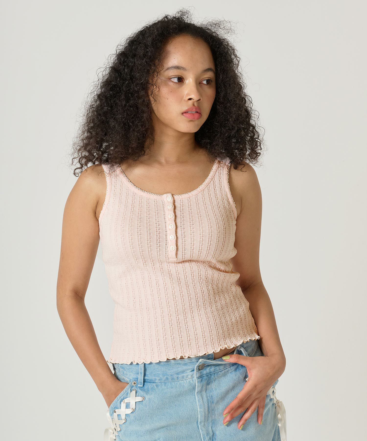 ヘンリーネック タンクトップ TINA：JOJUN 全2色｜tnj521-1047【3