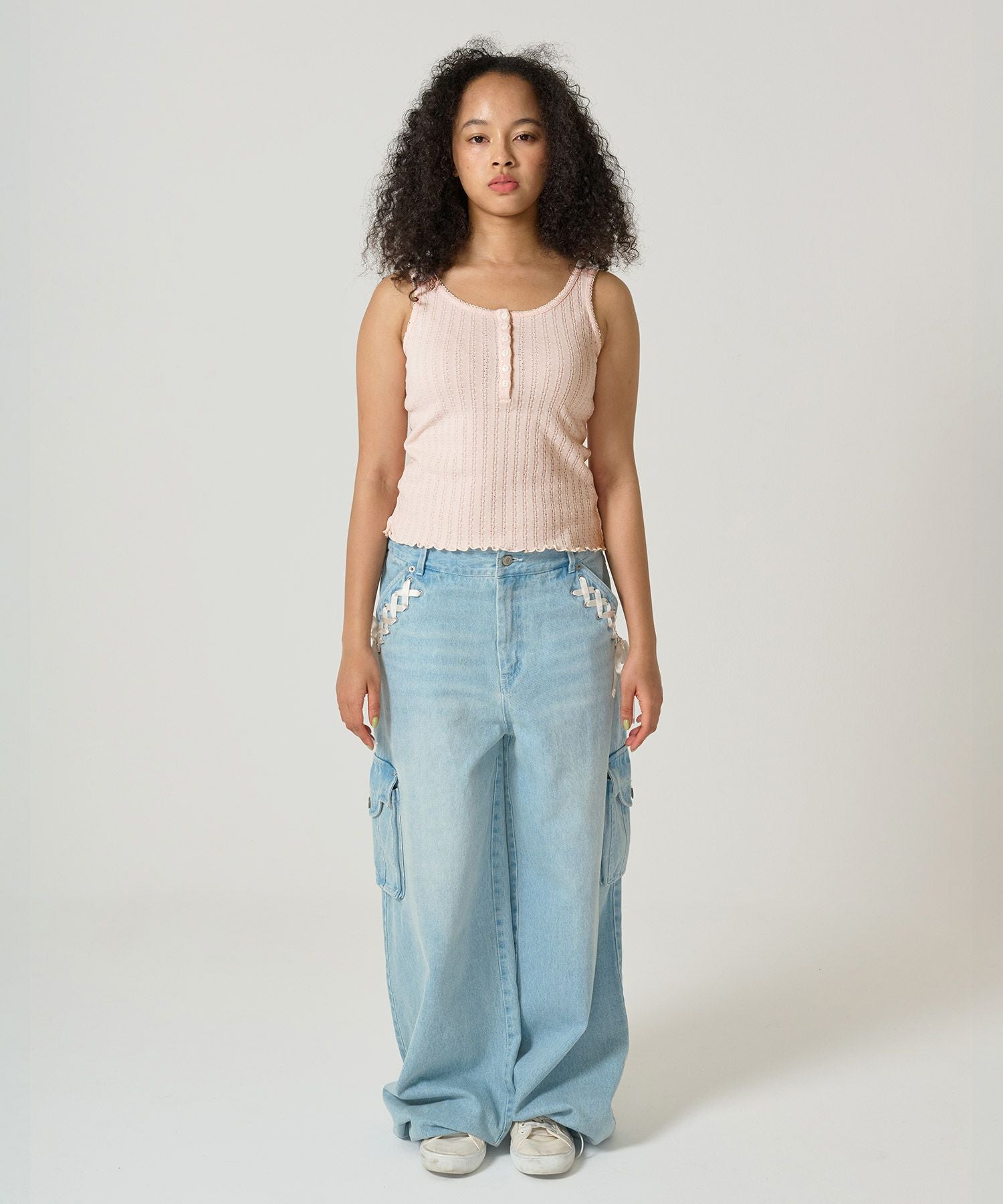 SUMMER SALE ヘンリーネック タンクトップ TINA：JOJUN 全2色｜tnj521