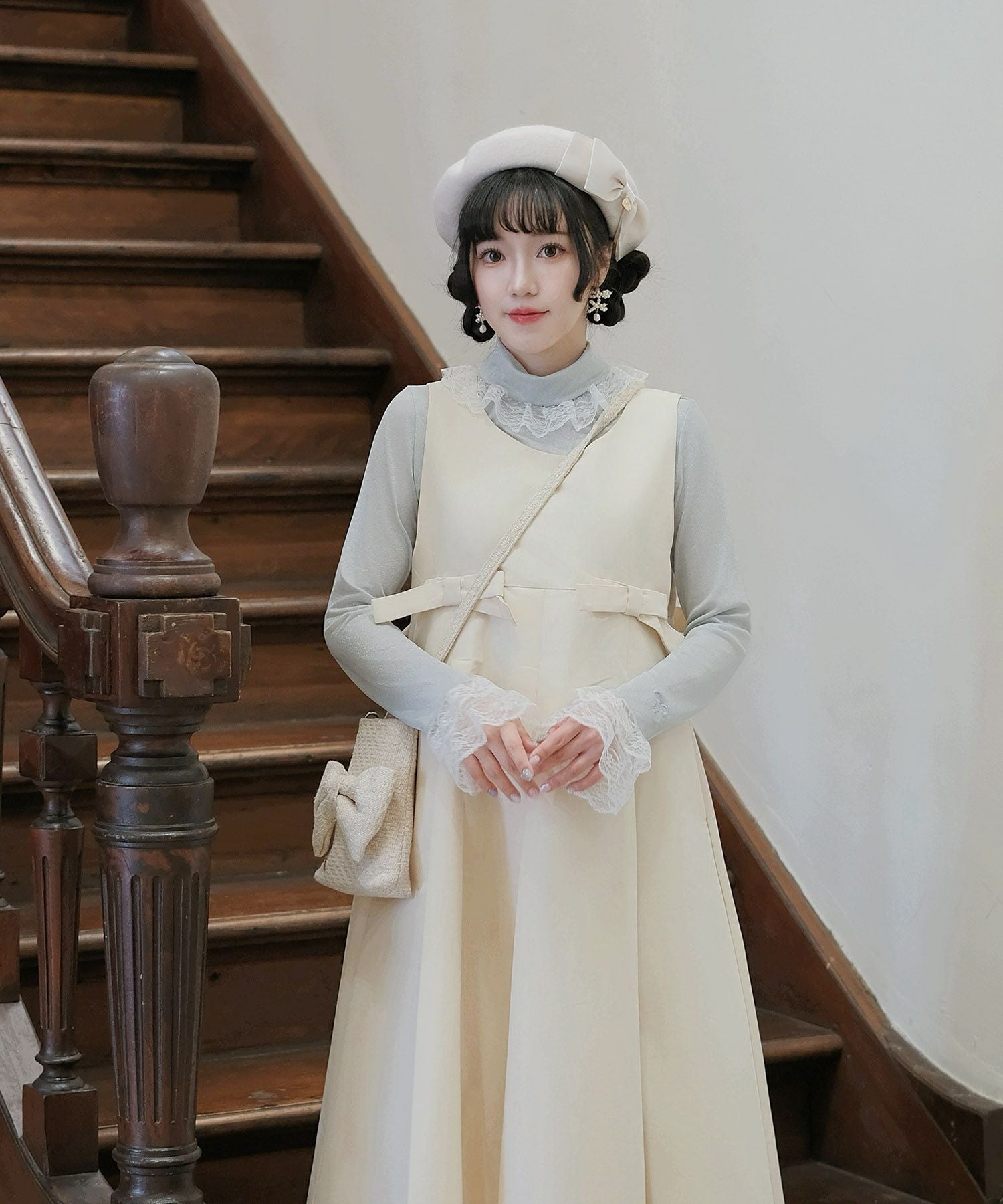 ボックス プリーツ ワンピース miolite 全2色｜mio311-0125【1