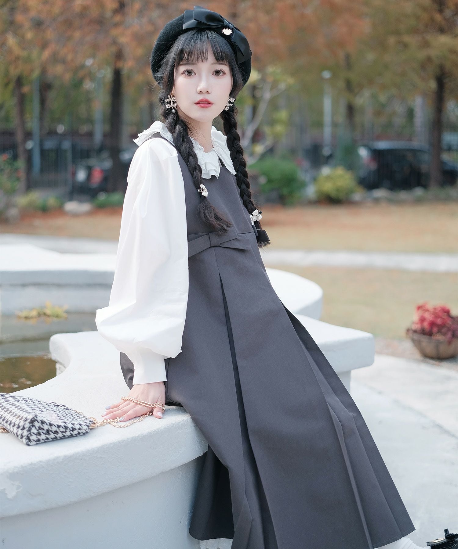 ボックス プリーツ ワンピース miolite 全2色｜mio311-0125【1