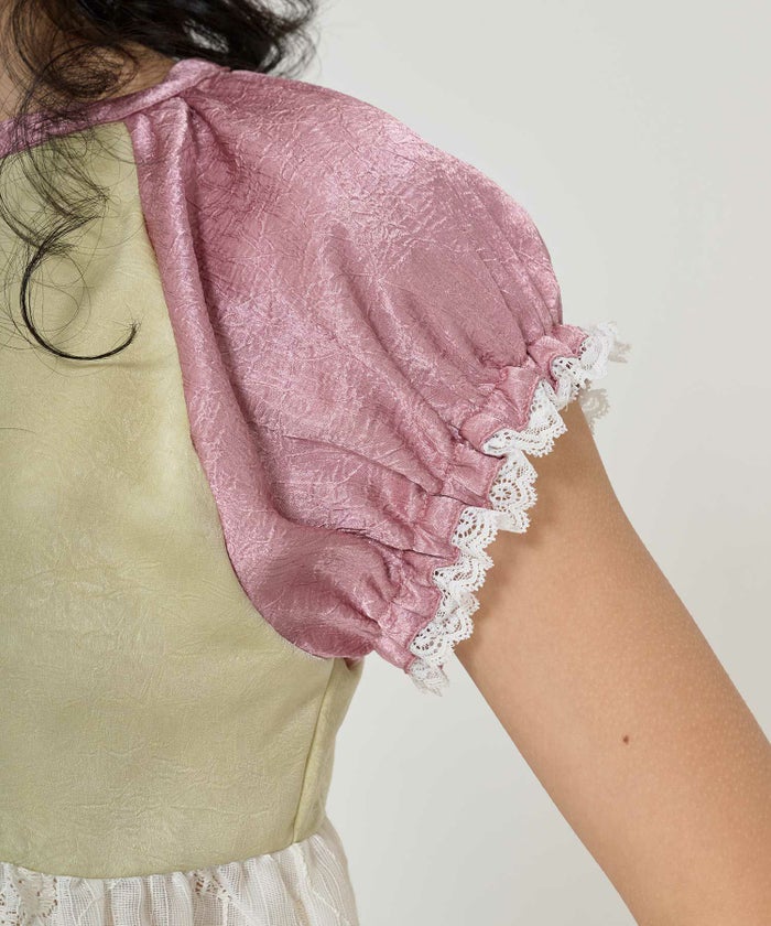 トップス/ブラウス/花柄/レース/ドッキング