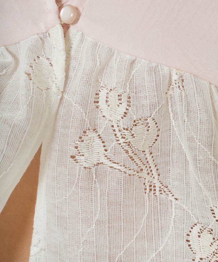 トップス/ブラウス/花柄/レース/ドッキング