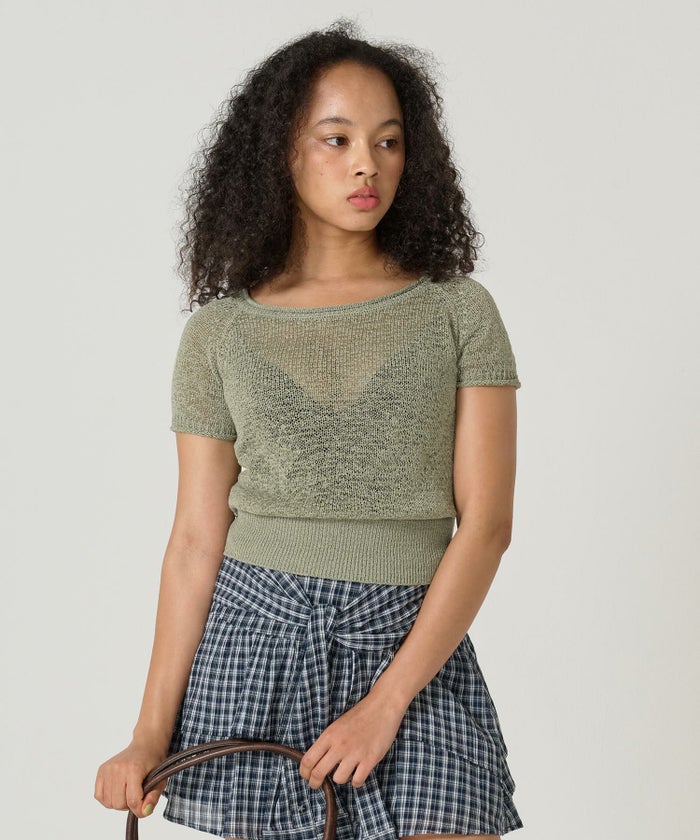 ニット/テープヤーン/透け感/トップス