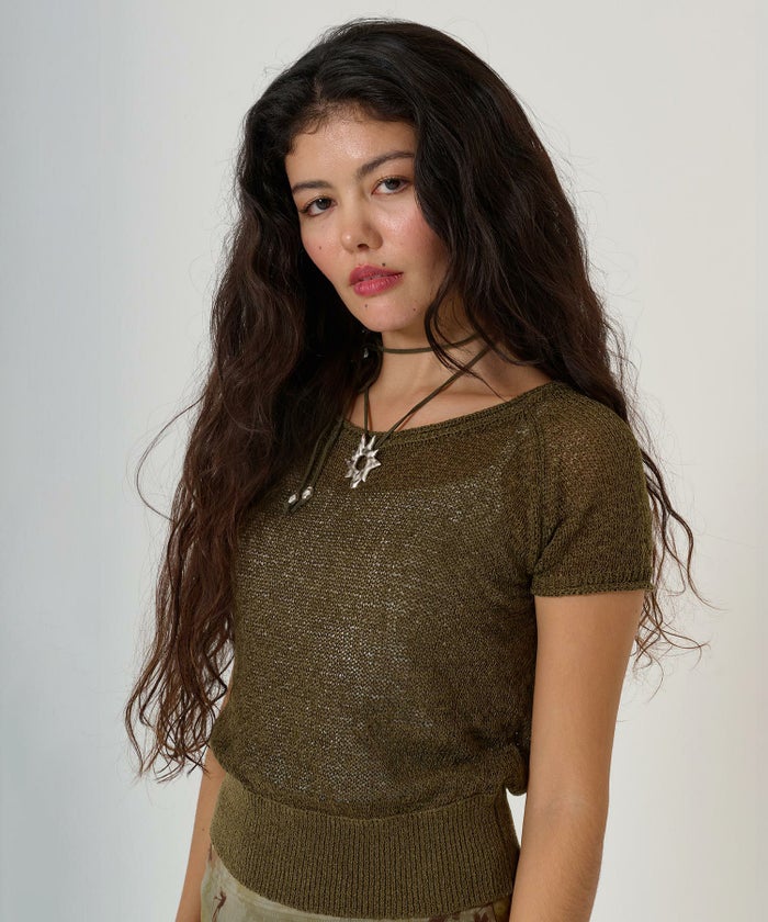 ニット/テープヤーン/透け感/トップス