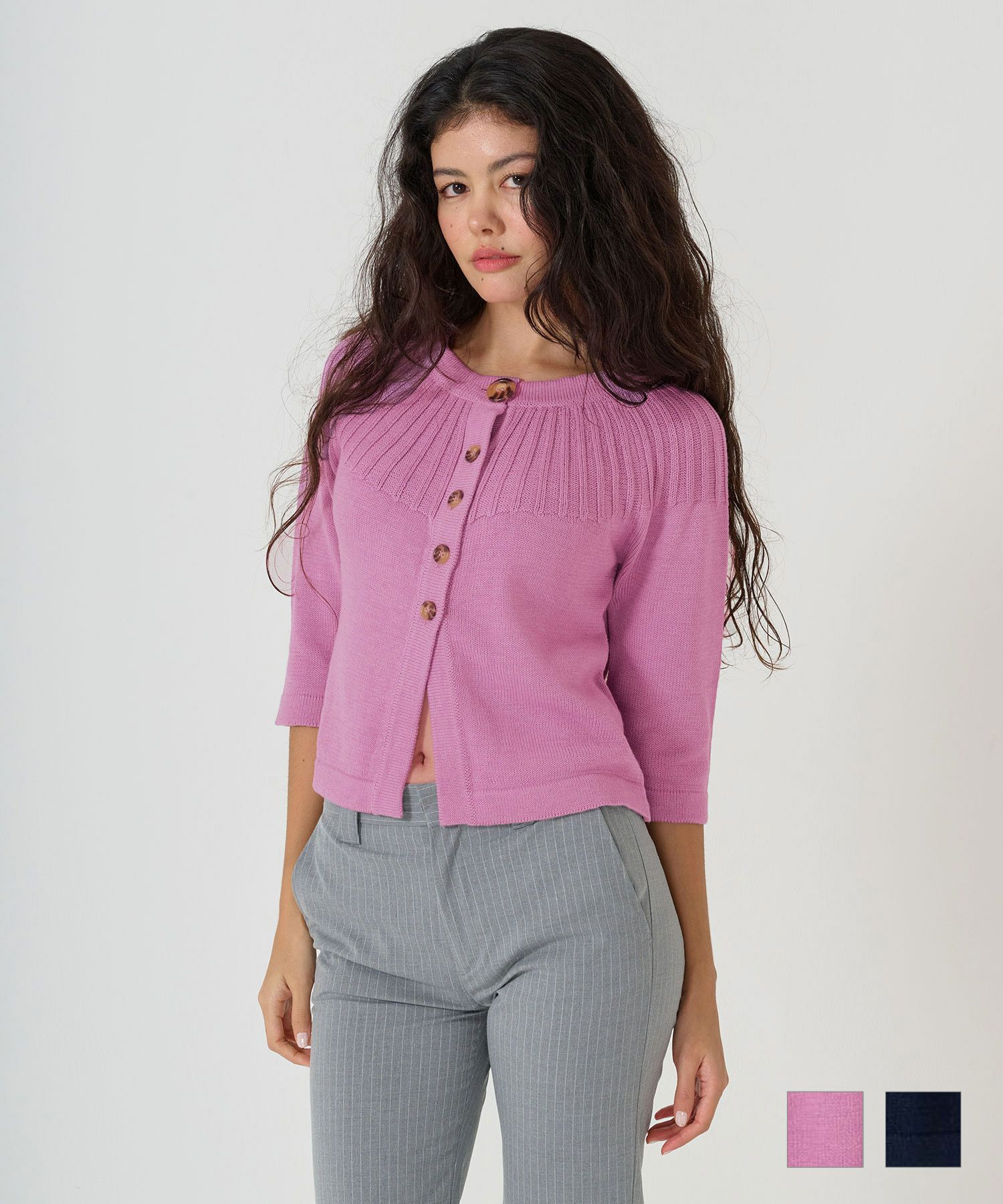 限定Price！SALE 七分袖 ニットカーディガン TINA：JOJUN 全2色