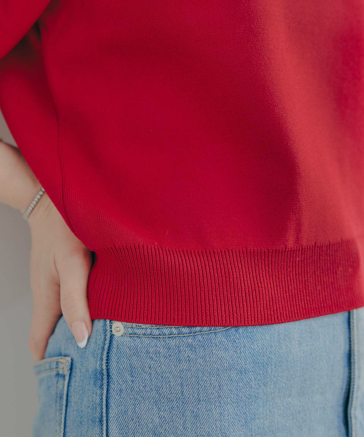 手洗い可体型カバーパフスリーブオフィスラウンドネックおしゃれフェミニン上品大人可愛いきれいめシンプルジョイントスペース