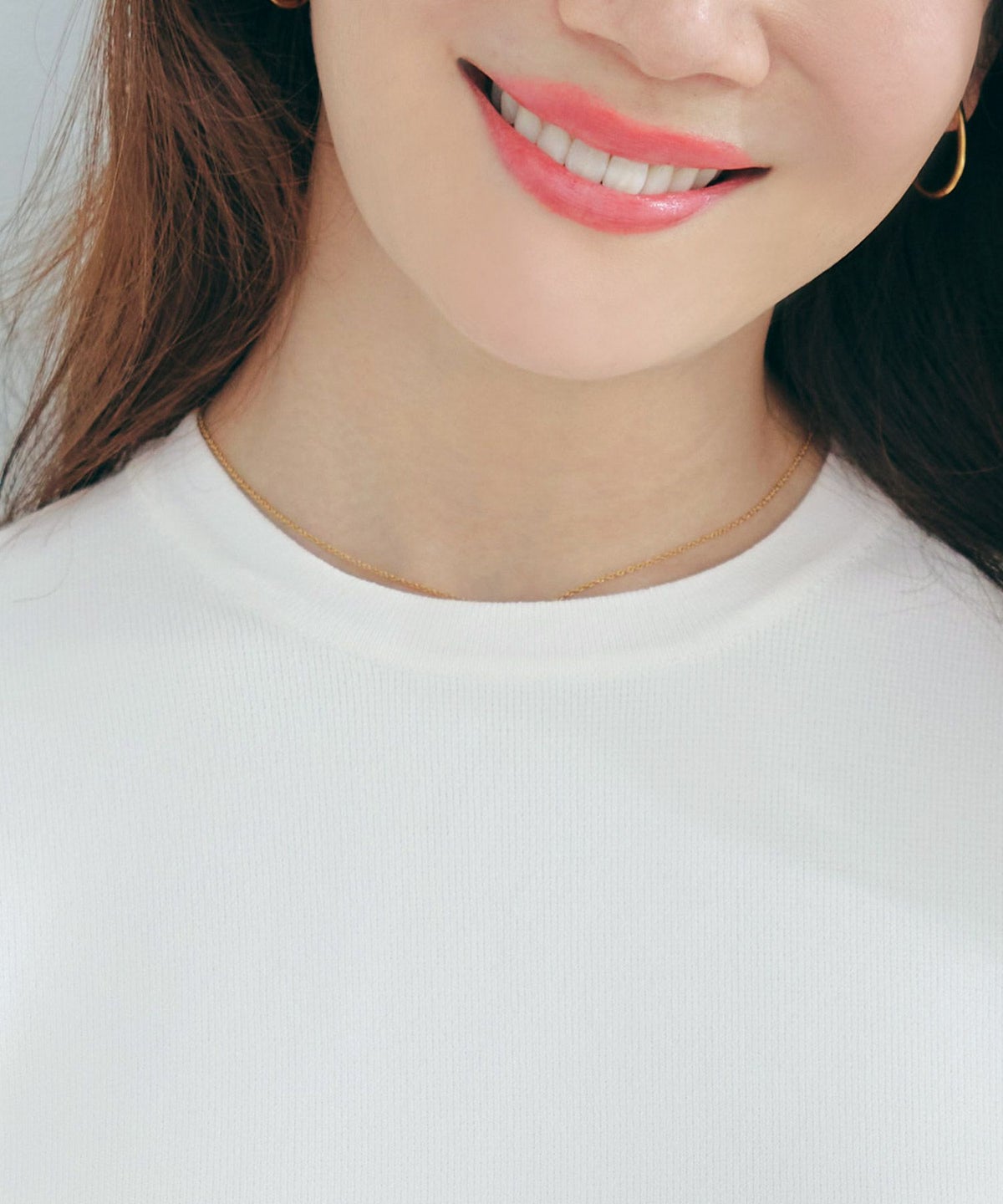 手洗い可体型カバーパフスリーブオフィスラウンドネックおしゃれフェミニン上品大人可愛いきれいめシンプルジョイントスペース