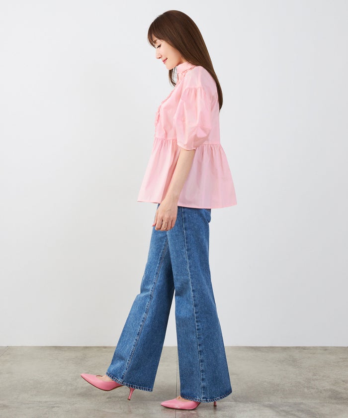 新色追加 手洗い可 体型カバー オフィス おしゃれ フェミニン 上品 大人可愛い きれいめ 春 夏 ジョイントスペース