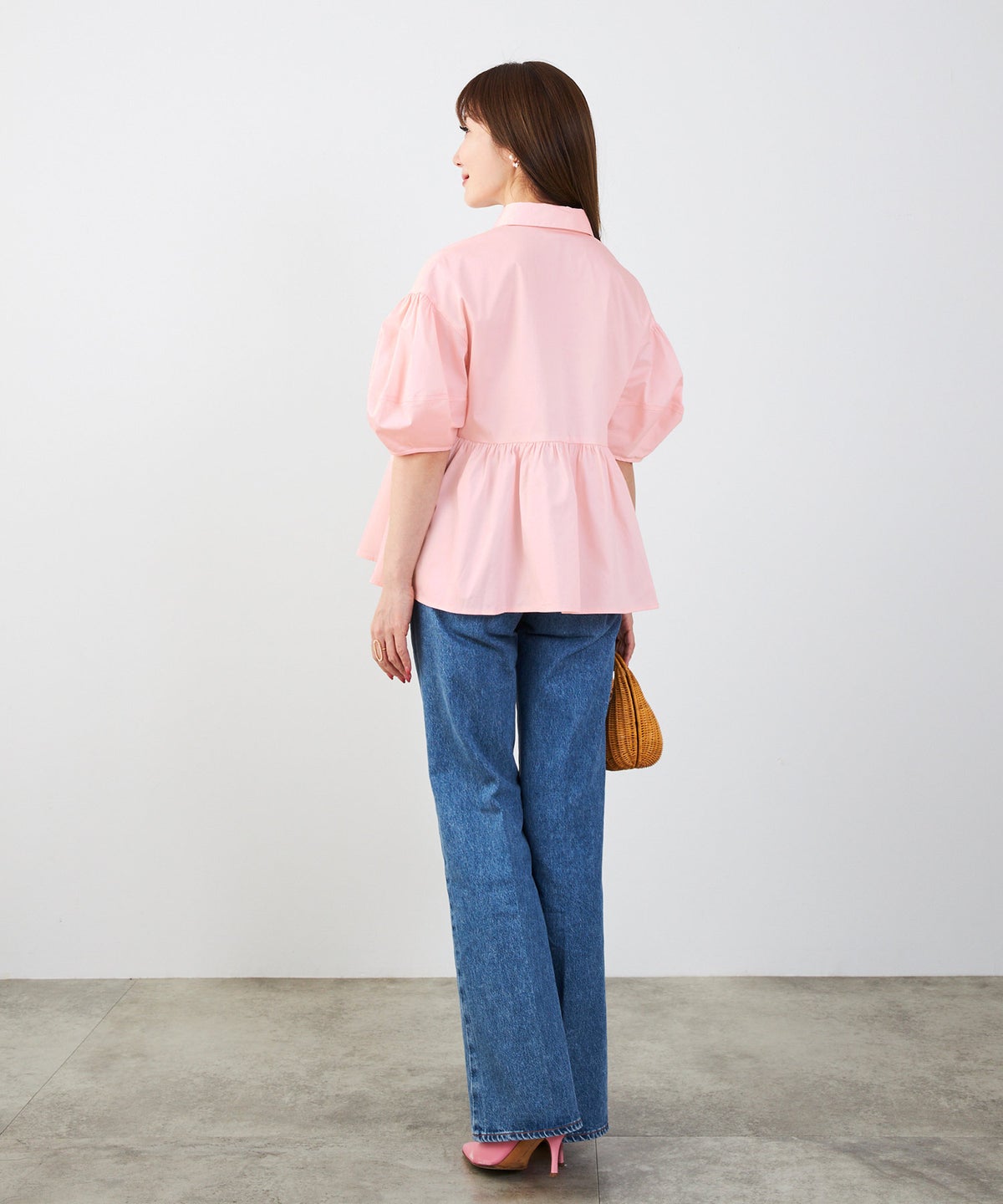 新色追加 手洗い可 体型カバー オフィス おしゃれ フェミニン 上品 大人可愛い きれいめ 春 夏 ジョイントスペース