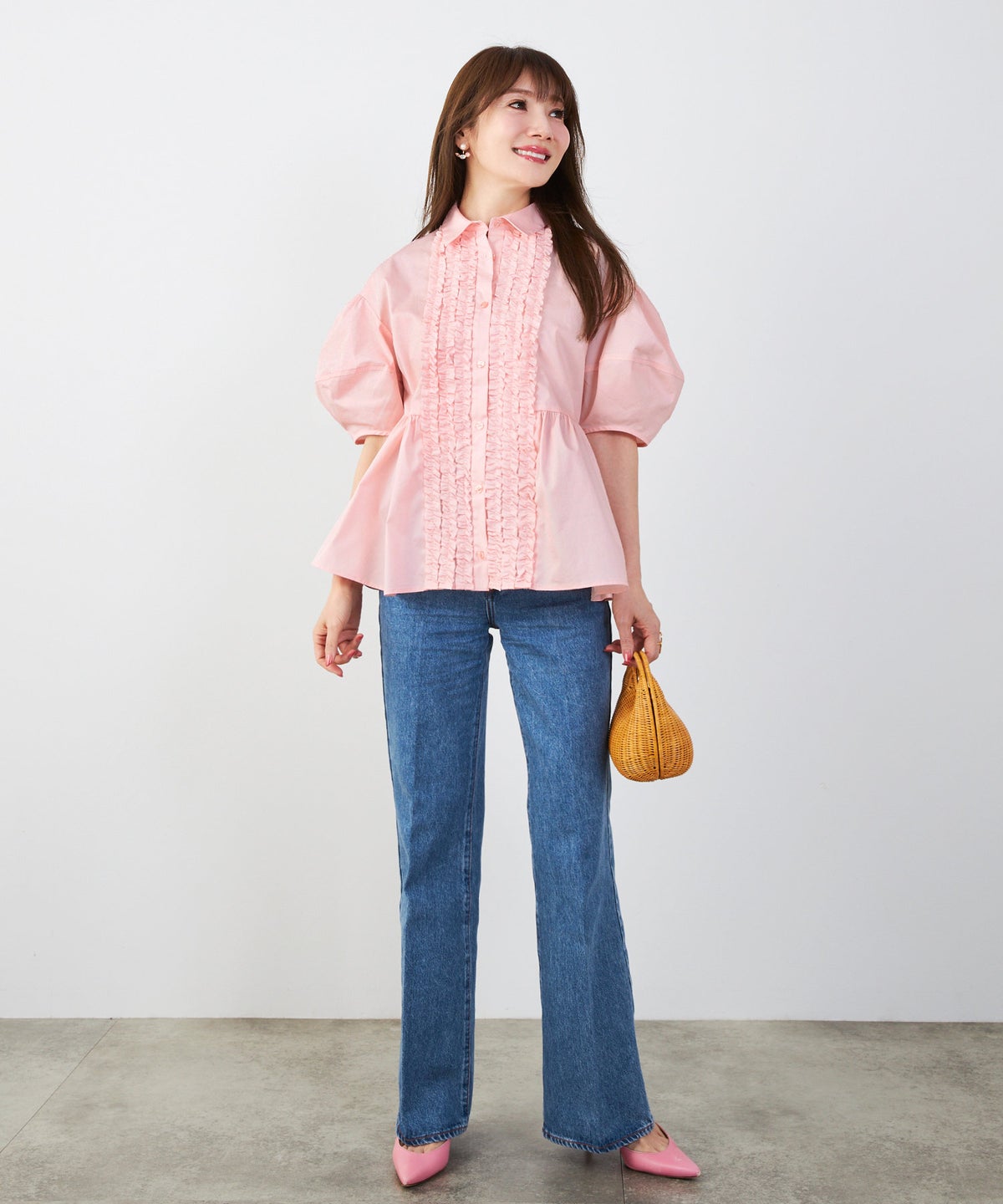 新色追加 手洗い可 体型カバー オフィス おしゃれ フェミニン 上品 大人可愛い きれいめ 春 夏 ジョイントスペース